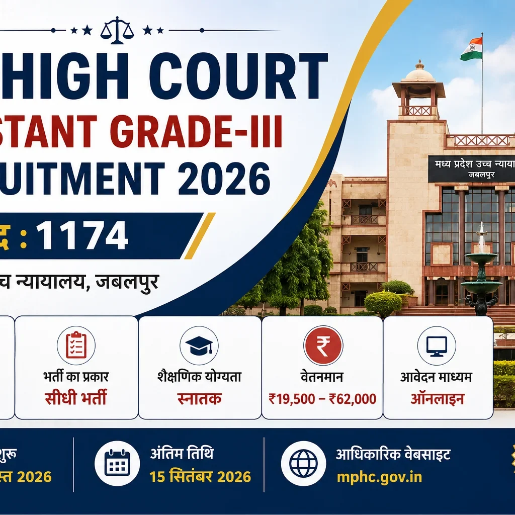 MP High Court Assistant Grade-III Recruitment 2026