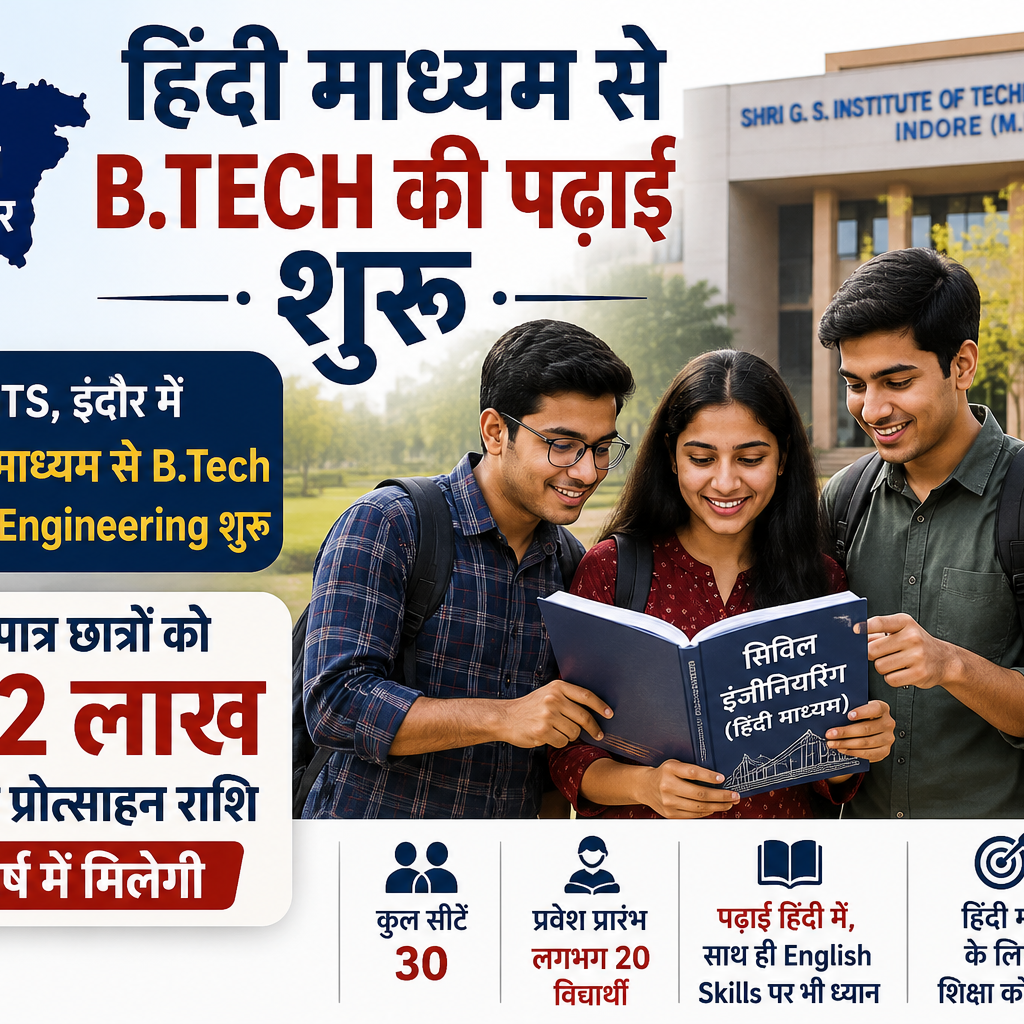 MP में हिंदी माध्यम B.Tech Civil Engineering शुरू