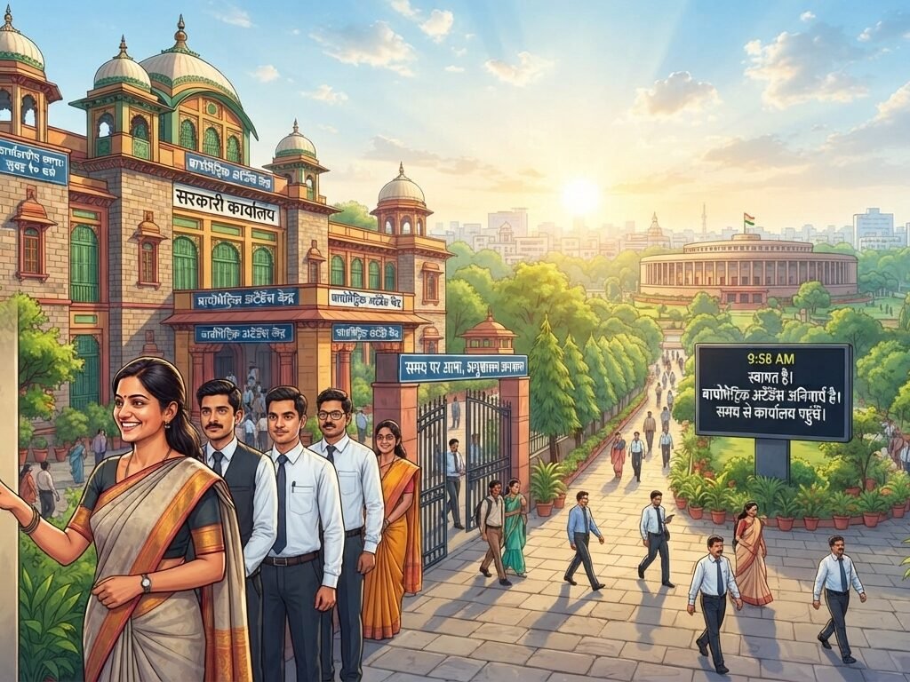 MP में सरकारी कर्मचारियों की बायोमेट्रिक अटेंडेंस