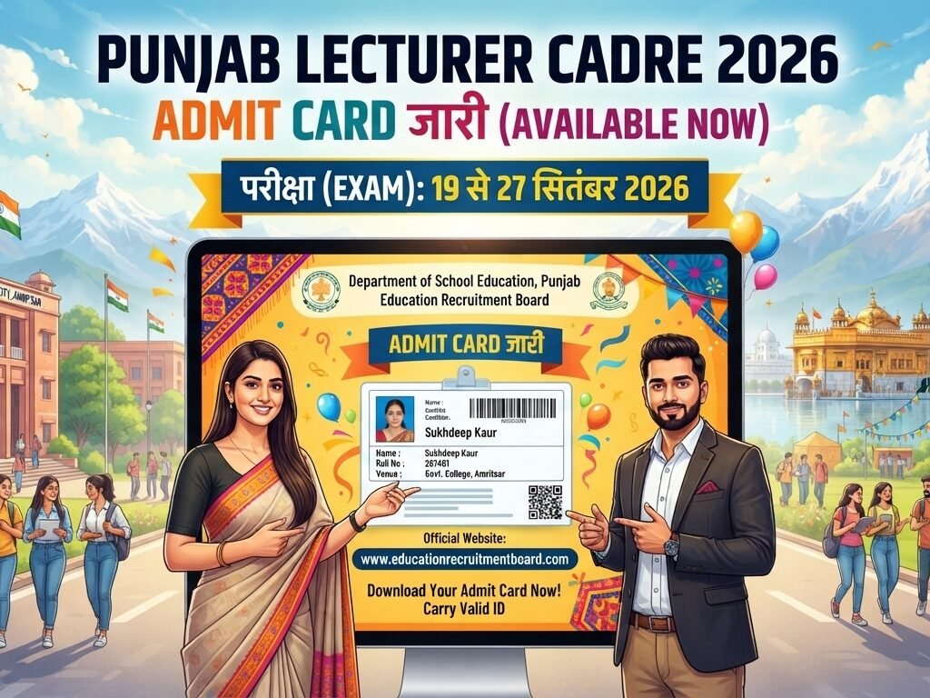 Punjab Lecturer Cadre Admit Card 2026 जारी