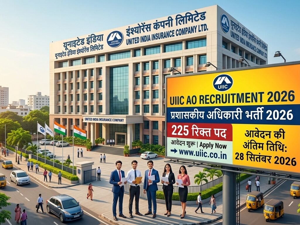 UIIC AO Recruitment 2026 में 225 Administrative Officer पदों की भर्ती