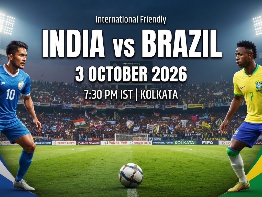 India vs Brazil Football Match 2026 3 अक्टूबर को भारत और ब्राजील का फुटबॉल मैच