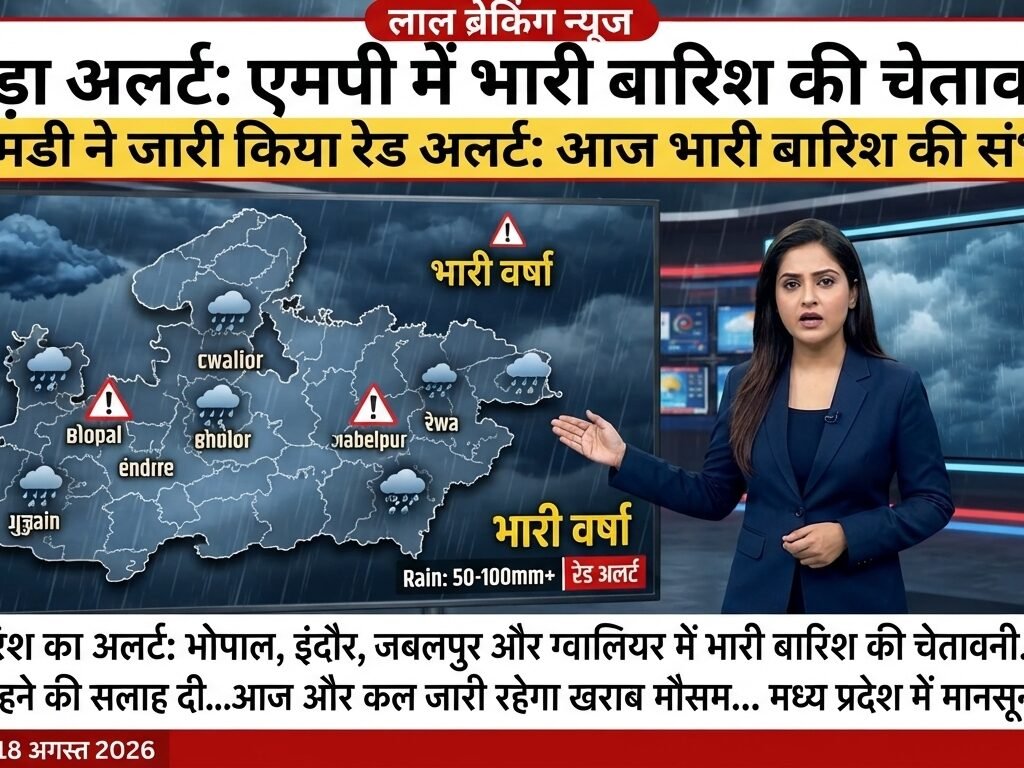 MP Weather Alert 2026 मध्य प्रदेश में भारी बारिश की चेतावनी