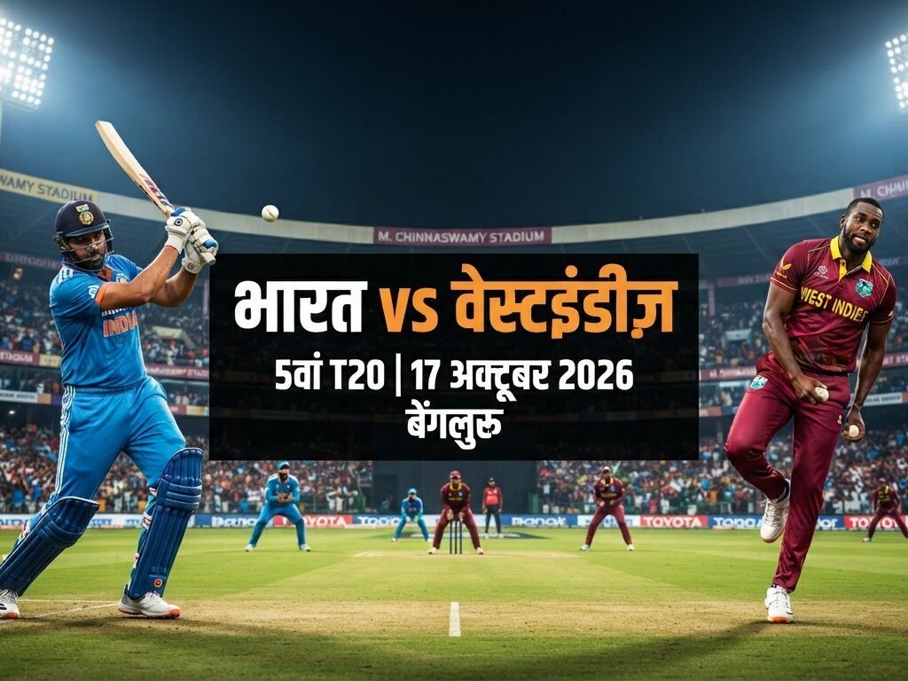 India vs West Indies 5th T20I match on 17 October 2026