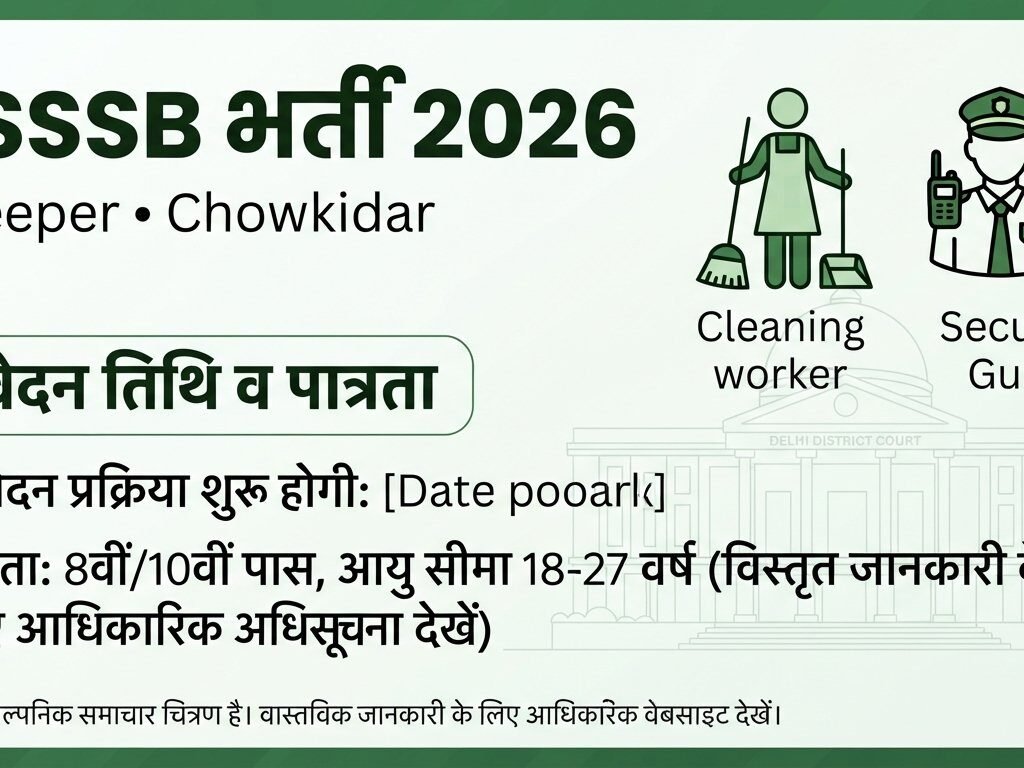 DSSSB Sweeper Chowkidar Recruitment 2026 Delhi District Court Vacancy