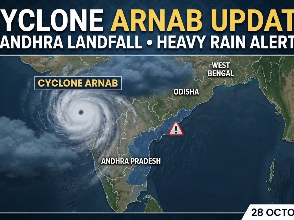 Cyclone Arnab Update 28 October 2026 Andhra Pradesh Odisha Rain Alert