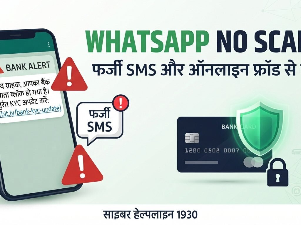 WhatsApp NO Scam और फर्जी SMS से ऑनलाइन ठगी के प्रति जागरूकता