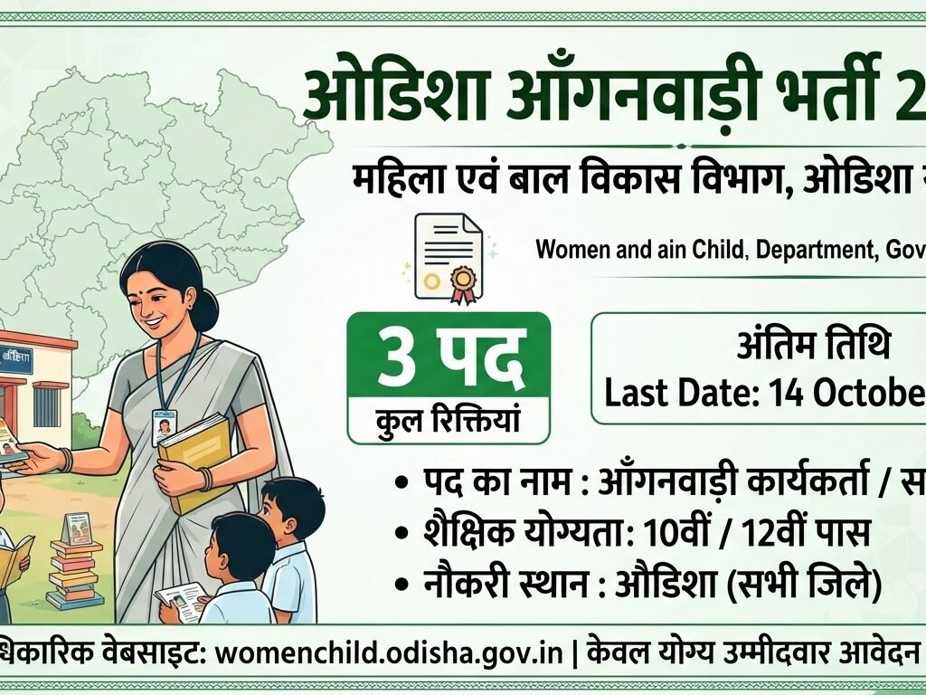 Odisha Anganwadi Recruitment 2026 3 Posts
